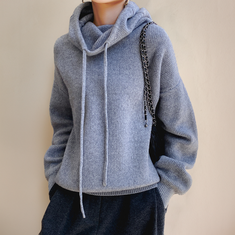 Cozy Hooded Pullover – side view