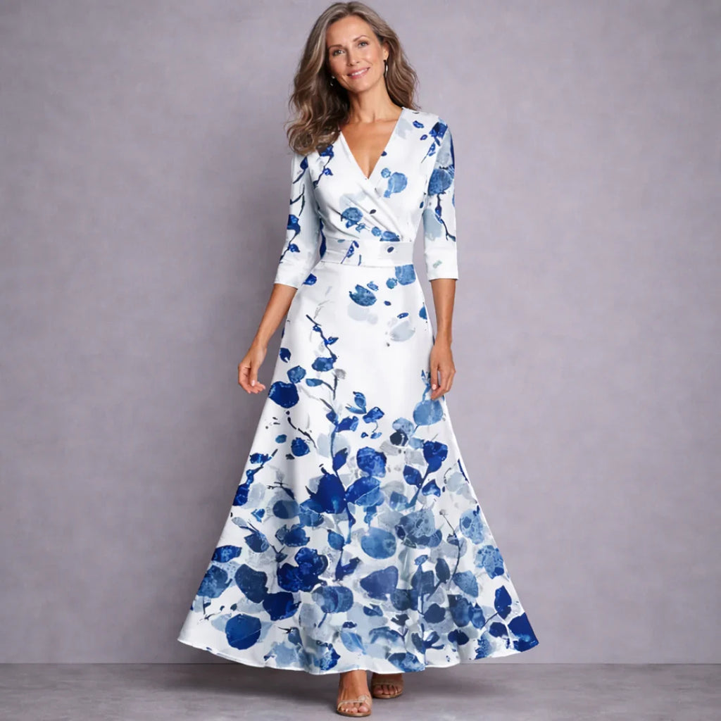 Emilia Elegant Mid Sleeve Floral Maxi Dress by Vera Noir – image 1