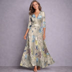 Emilia Elegant Mid Sleeve Floral Maxi Dress by Vera Noir – image 2