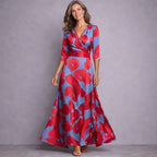 Emilia Elegant Mid Sleeve Floral Maxi Dress by Vera Noir – image 3