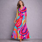 Emilia Elegant Mid Sleeve Floral Maxi Dress by Vera Noir – image 4