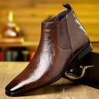 Emory | Polished Ankle Chelsea Boots – front view
