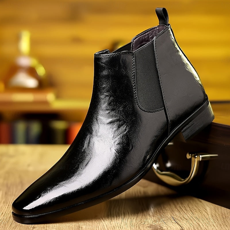 Emory | Polished Ankle Chelsea Boots – front view