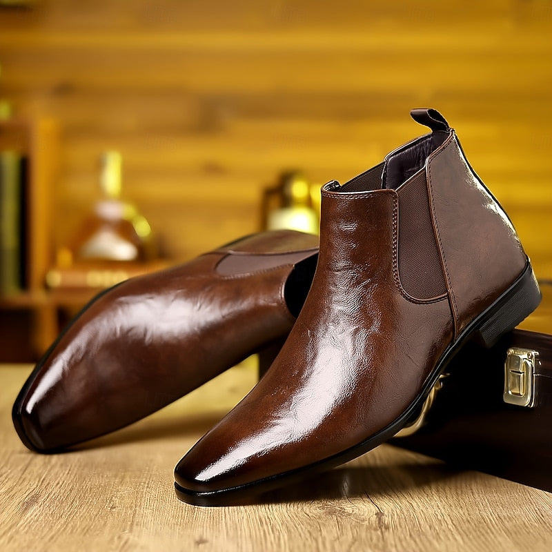 Emory | Polished Ankle Chelsea Boots – side view