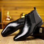 Emory | Polished Ankle Chelsea Boots – side view
