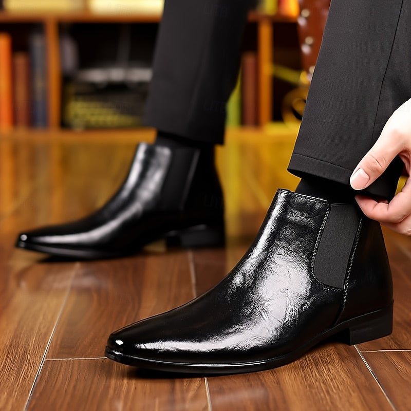 Emory | Polished Ankle Chelsea Boots – styled view