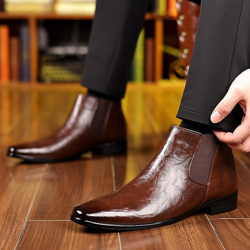 Emory | Polished Ankle Chelsea Boots – styled view