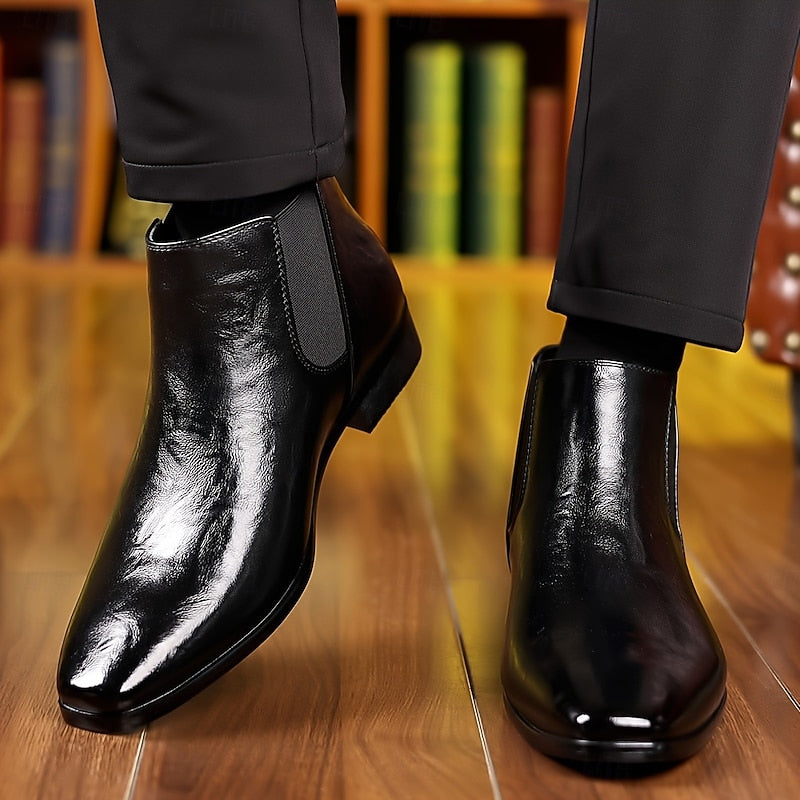 Emory | Polished Ankle Chelsea Boots – styled view