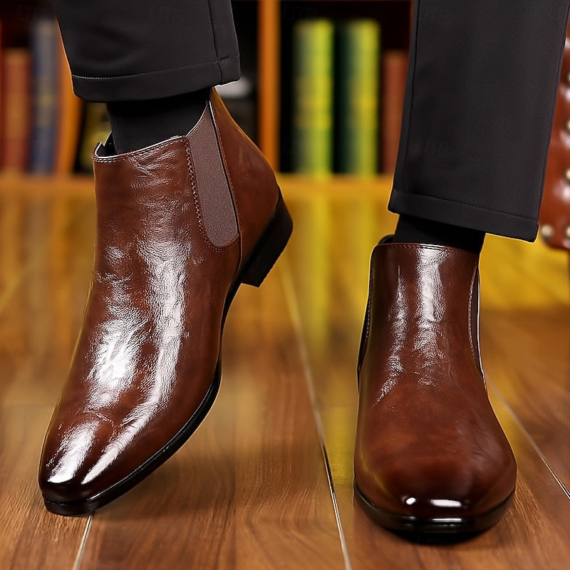Emory | Polished Ankle Chelsea Boots – styled view