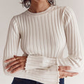 Enid Ruffle Knit Long Sleeve Shirt by Vera Noir – front view