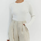 Enid Ruffle Knit Long Sleeve Shirt by Vera Noir – side view