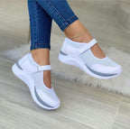 Estella Cushioned Strap Sneakers – styled view