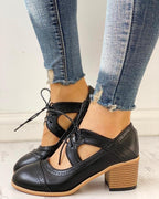 Evalyn Heeled T-Strap Shoes – side view