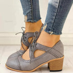 Evalyn Heeled T-Strap Shoes – side view