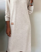 Eveliss V-neck midi knit dress, styled view