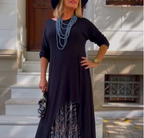 Evelorae Asymmetrical Tulle Skirt Dress – back view