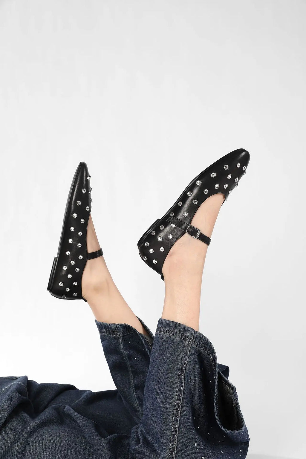 Evelyna Studded Mary Janes – styled view