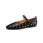 Evelyna Studded Mary Janes – side view