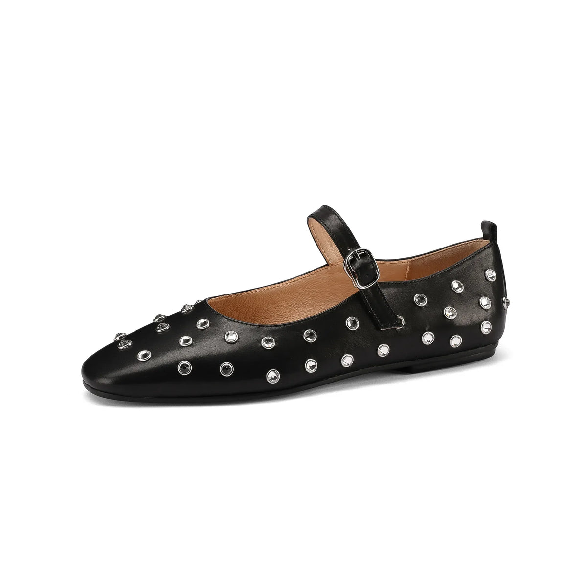 Evelyna Studded Mary Janes – side view