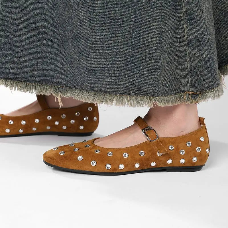 Evelyna Studded Mary Janes – styled view