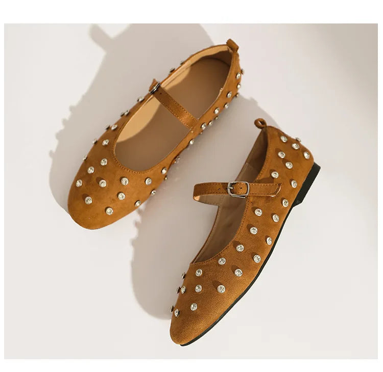 Evelyna Studded Mary Janes – front view