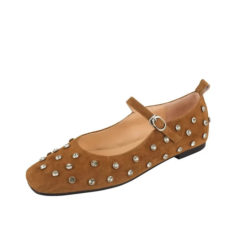 Evelyna Studded Mary Janes – side view