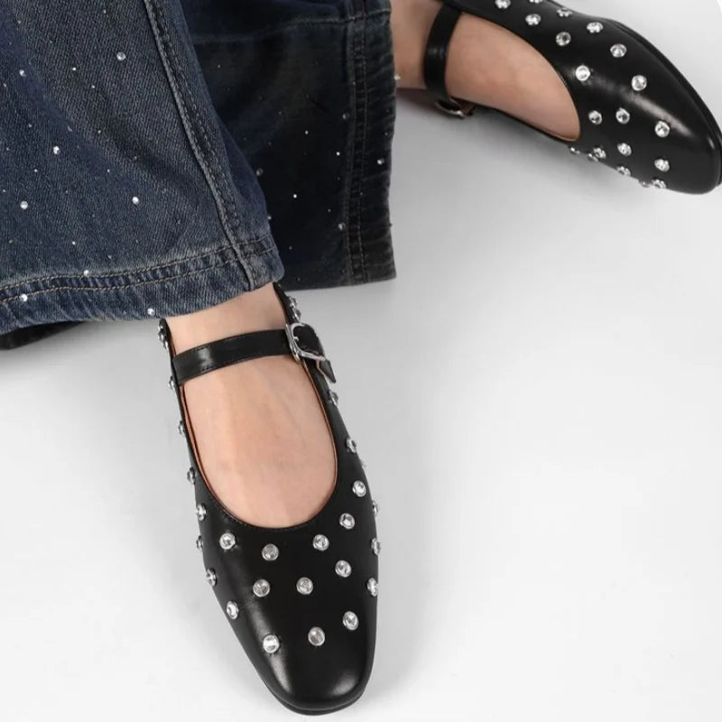 Evelyna Studded Mary Janes – styled view
