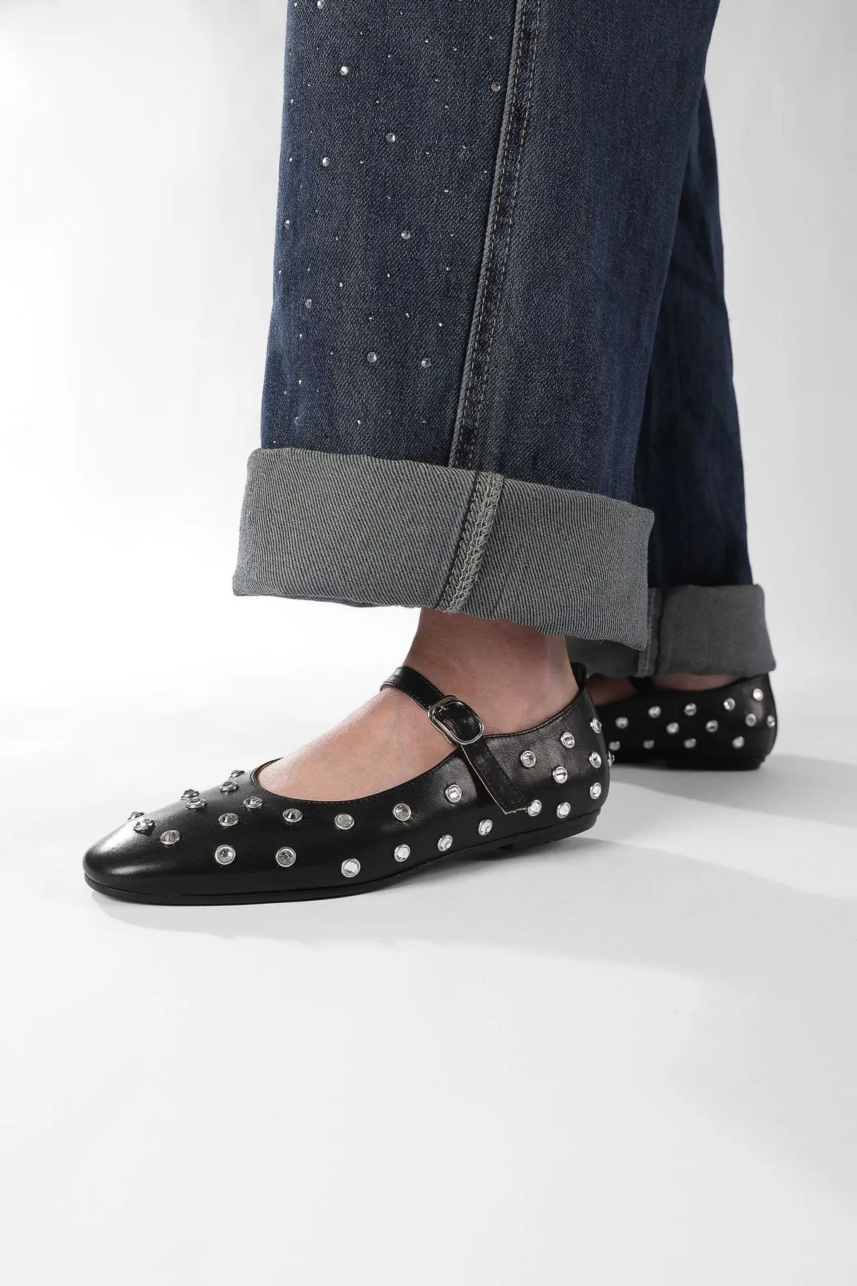Evelyna Studded Mary Janes – styled view