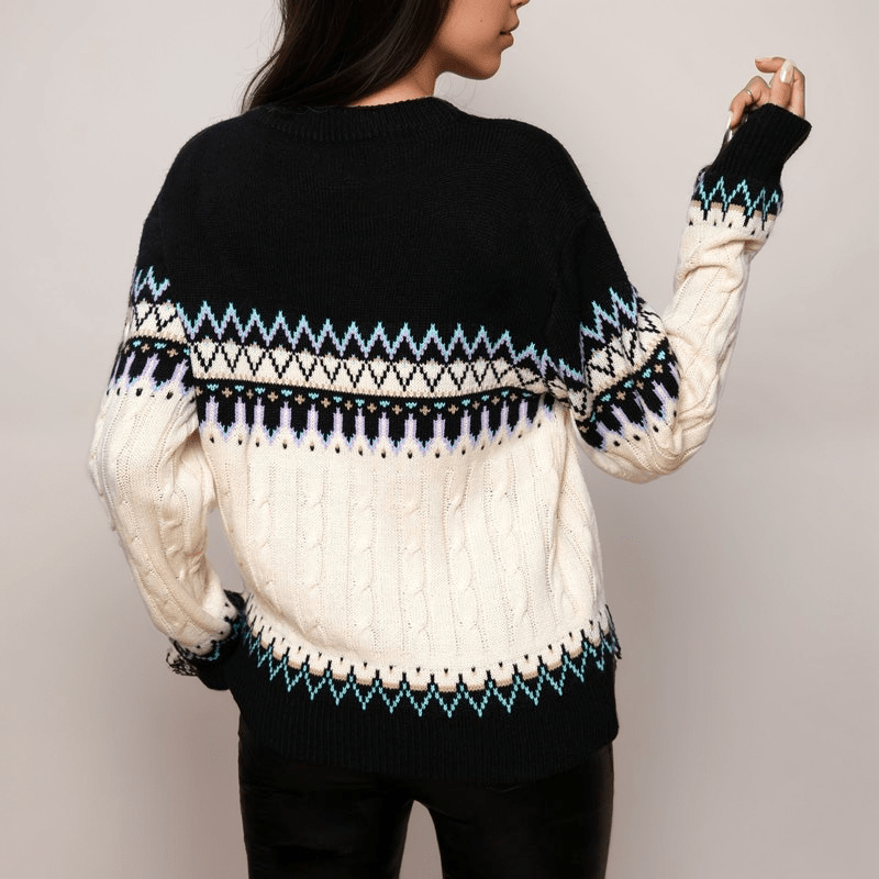 Fern Cable-Knit Sweater by Vera Noir, back view