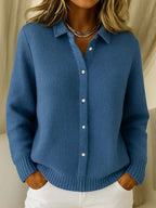 Fiora Chic Comfort Cardigan by Vera Noir – button-front detail