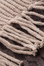 Franka Colour-Block Fringe Turtleneck Sweater by Vera Noir – detail view