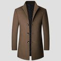 Men's Quilted Single-Breasted Coat – front view
