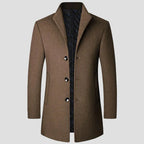 Men's Quilted Single-Breasted Coat – front view