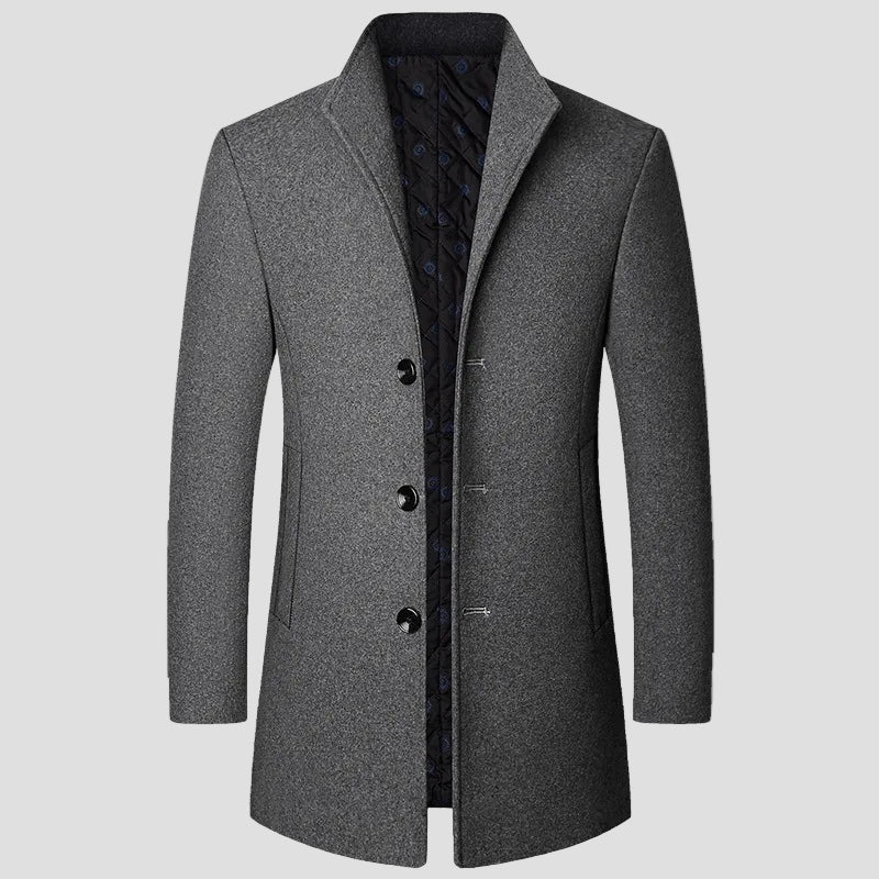 Men's Quilted Single-Breasted Coat – back view