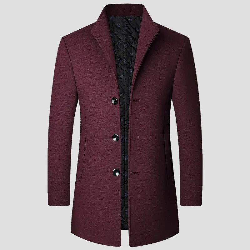 Men's Quilted Single-Breasted Coat – styled view