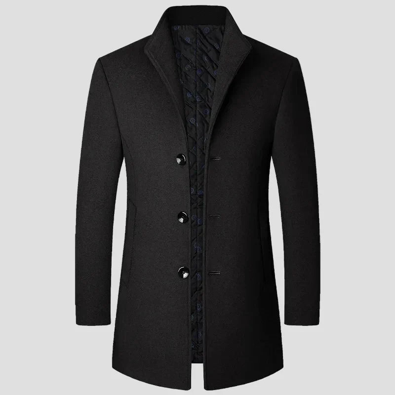 Men's Quilted Single-Breasted Coat – side view