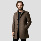 Men's Quilted Single-Breasted Coat – close-up