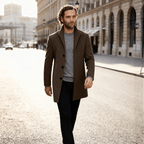 Men's Quilted Single-Breasted Coat – front view