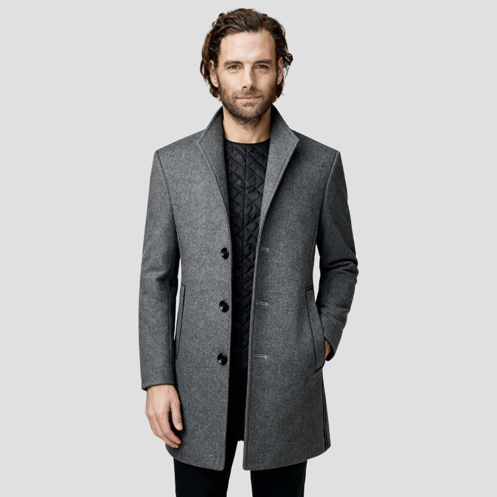 Men's Quilted Single-Breasted Coat – detail view