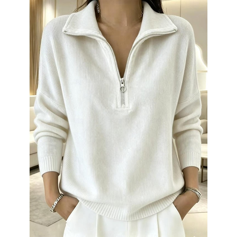 Georgette | Quarter-Zip Collared Pullover – front view