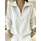 Georgette | Quarter-Zip Collared Pullover – front view