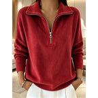 Georgette | Quarter-Zip Collared Pullover – front view