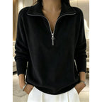 Georgette | Quarter-Zip Collared Pullover – front view
