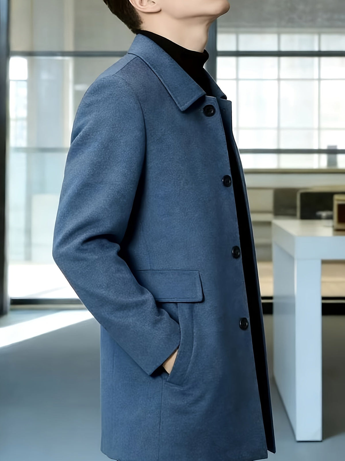 Gerard | Refined Single-Breasted Overcoat – side view