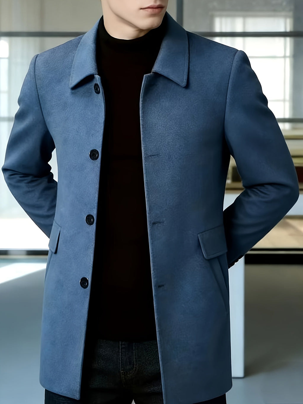 Gerard | Refined Single-Breasted Overcoat – styled view