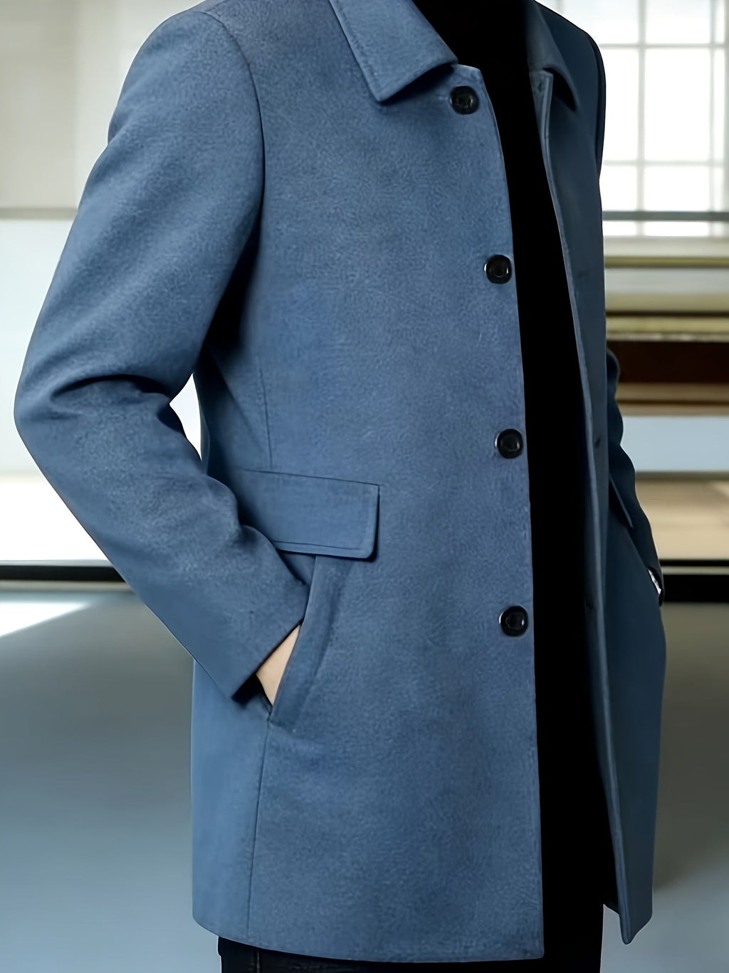 Gerard | Refined Single-Breasted Overcoat – styled view