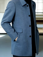 Gerard | Refined Single-Breasted Overcoat – styled view