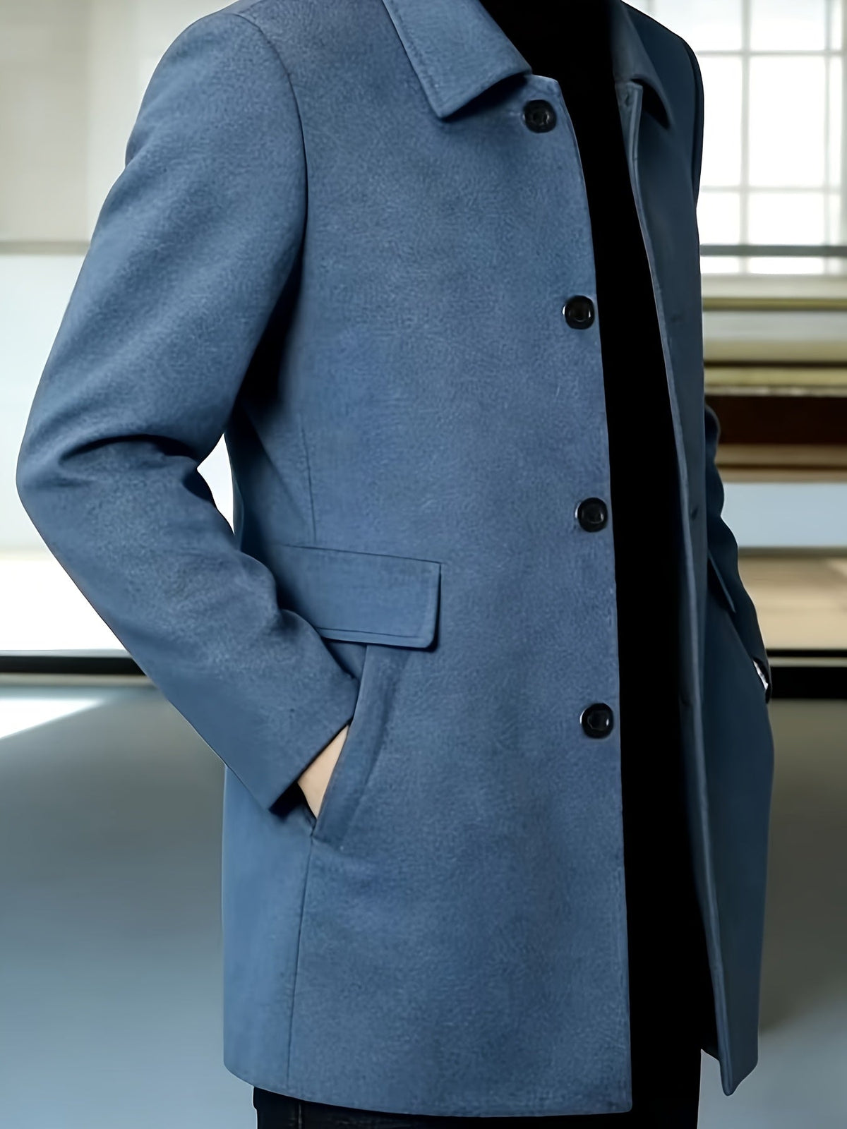 Gerard | Refined Single-Breasted Overcoat – styled view