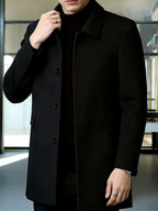 Gerard | Refined Single-Breasted Overcoat – styled view