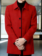 Gerard | Refined Single-Breasted Overcoat – styled view